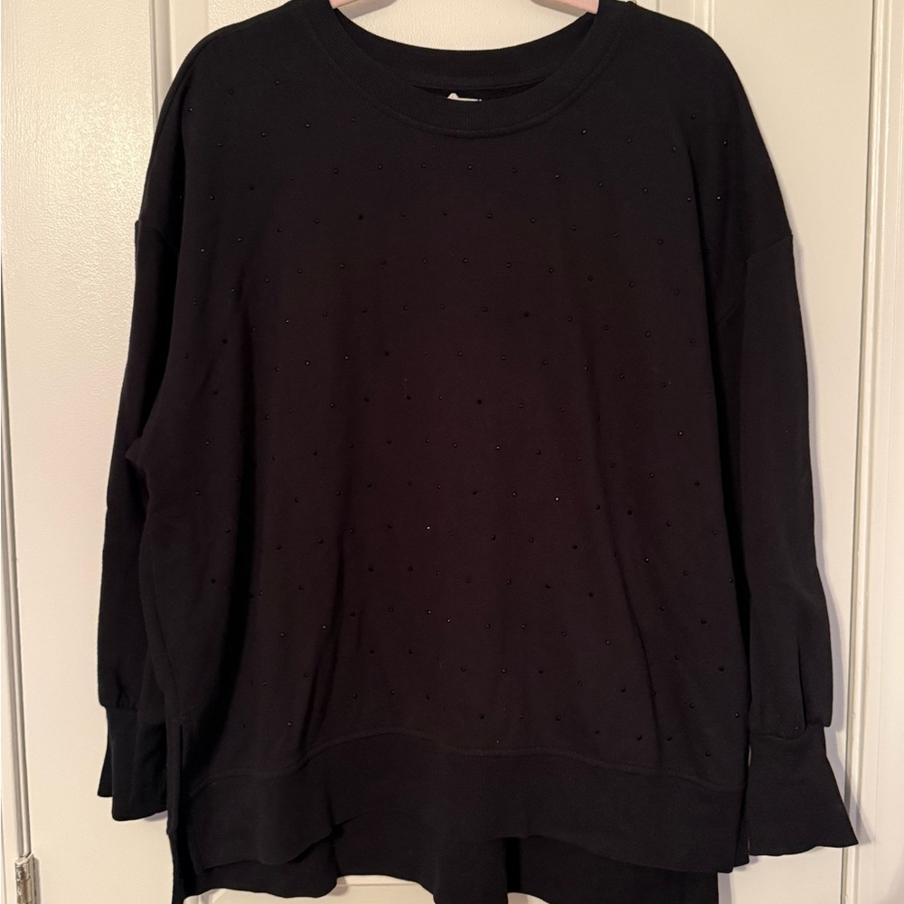 Maurices Black Rhinestone Crew Neck Sweater